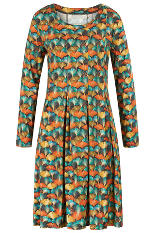 Jersey-Kleid aus LENZING™ ECOVERO™ Viskose mit buntem Ginkomuster