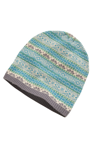 Jacquard Beanie-Mütze aus Merino-Kaschmirmischung