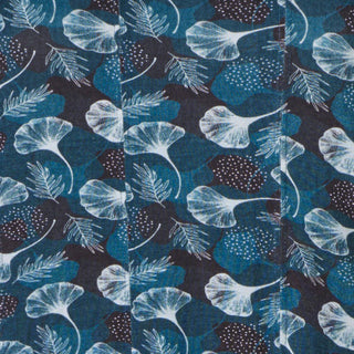 Jerseykleid aus LENZING™ ECOVERO™ Ginkgo-Print in Petrol