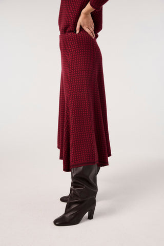 Jacquard skirt with leaf pattern (GOTS-certified)