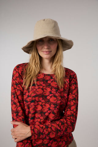 Langarmshirt aus Bio-Baumwolle Rosengarten-Print