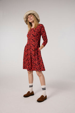 Jerseykleid aus Bio-Baumwolle Rosengarten-Print