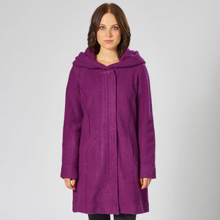 Mantel aus gewalkter Schurwolle Bella purple