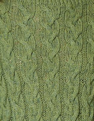 Hand-knitted sweater Spruce mottled green