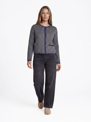 Cardigan aus GOTS-zertifizierter Bio-Baumwolle mit Jacquardmuster