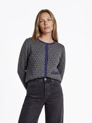 Cardigan aus GOTS-zertifizierter Bio-Baumwolle mit Jacquardmuster