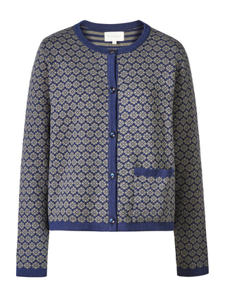 Cardigan aus GOTS-zertifizierter Bio-Baumwolle mit Jacquardmuster