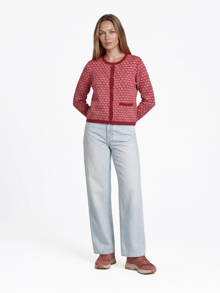 Cardigan aus GOTS-zertifizierter Bio-Baumwolle mit Jacquardmuster