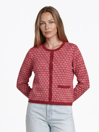 Cardigan aus GOTS-zertifizierter Bio-Baumwolle mit Jacquardmuster