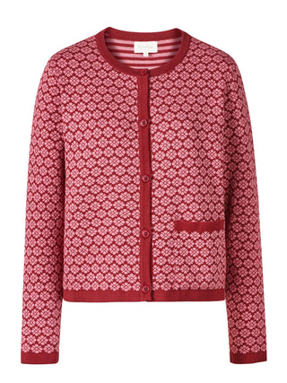 Cardigan aus GOTS-zertifizierter Bio-Baumwolle mit Jacquardmuster
