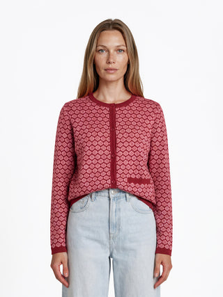 Cardigan aus GOTS-zertifizierter Bio-Baumwolle mit Jacquardmuster