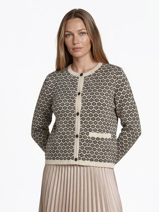 Cardigan aus GOTS-zertifizierter Bio-Baumwolle mit Jacquardmuster