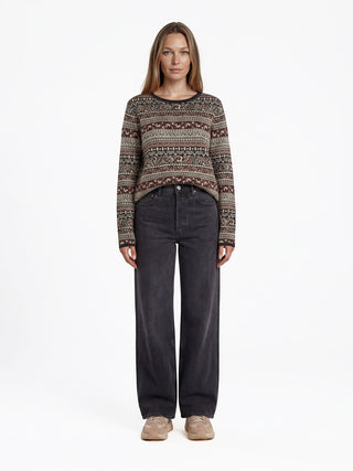 Sweater aus GOTS-zertifizierter Bio-Baumwolle mit Jacquardstreifen
