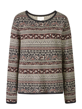 Sweater aus GOTS-zertifizierter Bio-Baumwolle mit Jacquardstreifen
