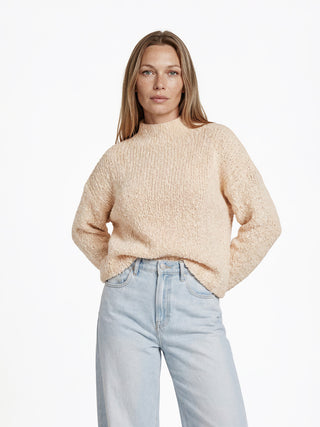 Strickpullover aus Woll-Baumwoll-Mix mit Stehkragen