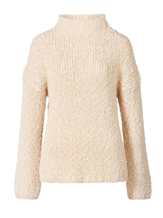 Strickpullover aus Woll-Baumwoll-Mix mit Stehkragen
