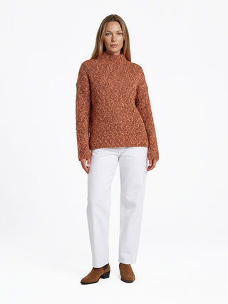 Strickpullover aus Woll-Baumwoll-Mix mit Stehkragen