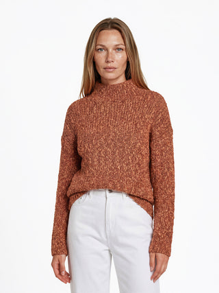 Strickpullover aus Woll-Baumwoll-Mix mit Stehkragen