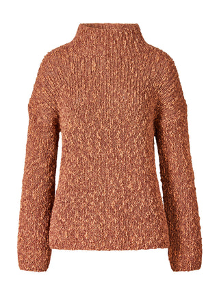 Strickpullover aus Woll-Baumwoll-Mix mit Stehkragen