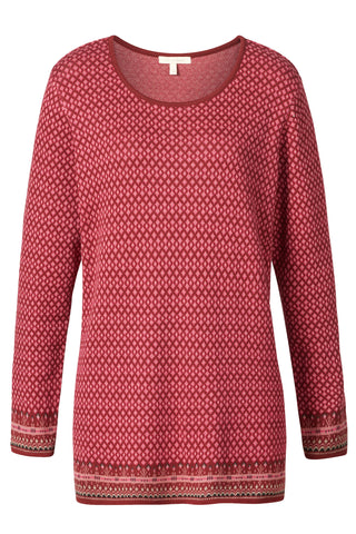 Longpullover aus reiner Bio-Baumwolle im Jacquard-Strick