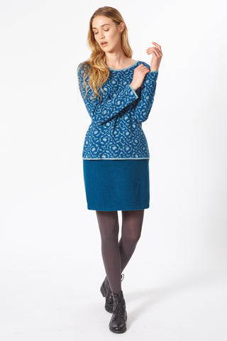 Jacquard-Pullover aus reiner Bio-Baumwolle mit floralem Muster