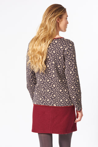 Jacquard-Pullover aus reiner Bio-Baumwolle mit floralem Muster