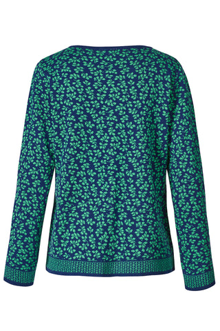 Feine Jacquard-Strickjacke aus GOTS-zertifizierter Bio-Baumwolle