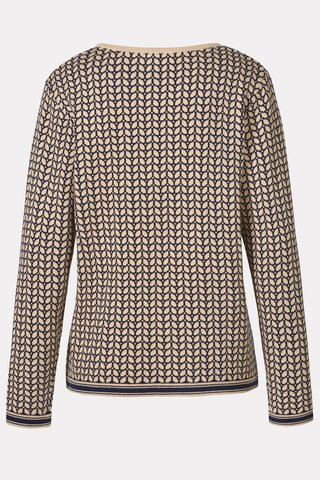 Nachhaltiger Jacquard-Pullover mit abstraktem Blattmotiv