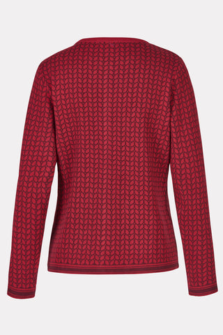 Jacquard cardigan with leaf pattern (GOTS-certified)