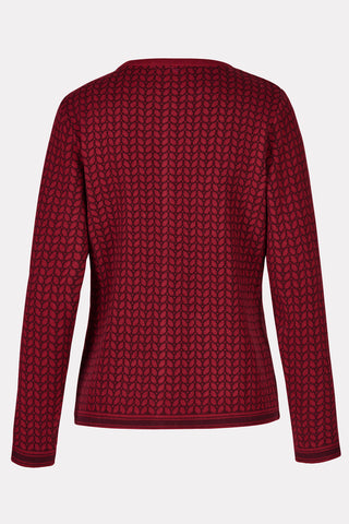 Jacquard-Cardigan mit Blättermuster (GOTS-zertifiziert)