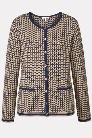 Jacquard-Cardigan mit Blättermuster (GOTS-zertifiziert)