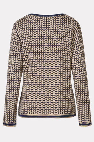 Jacquard-Cardigan mit Blättermuster (GOTS-zertifiziert)