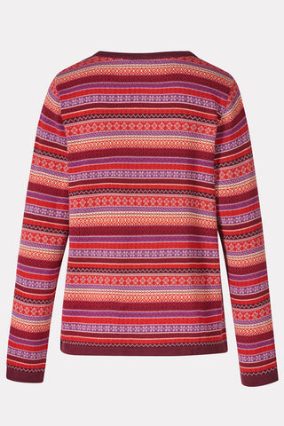 Jacquard fine-knit sweater made of organic cotton (GOTS-certified)