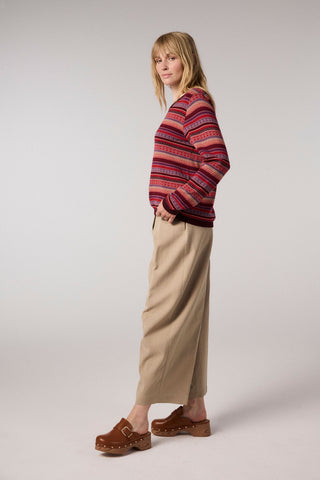 Jacquard fine-knit sweater made of organic cotton (GOTS-certified)