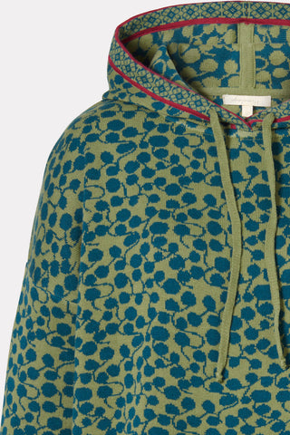 Jacquard hoodie with drop pattern made from pure organic cotton