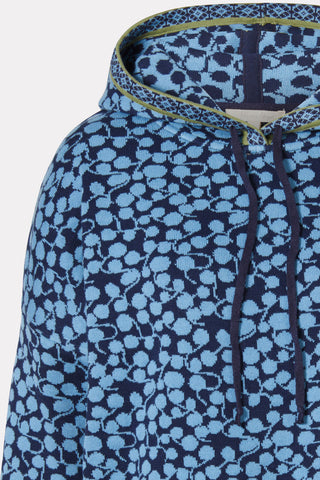 Jacquard hoodie with drop pattern made from pure organic cotton