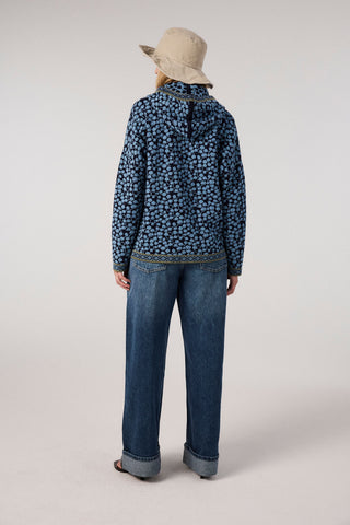 Jacquard hoodie with drop pattern made from pure organic cotton