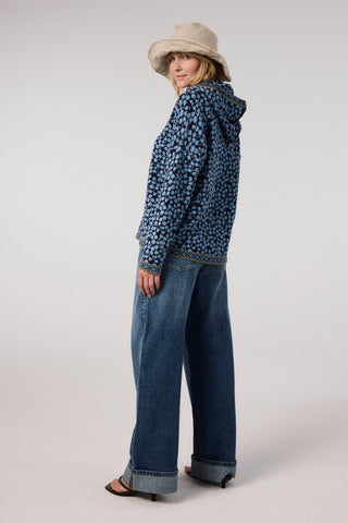 Jacquard hoodie with drop pattern made from pure organic cotton