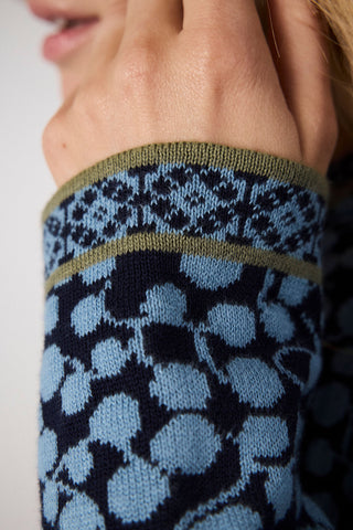 Jacquard hoodie with drop pattern made from pure organic cotton