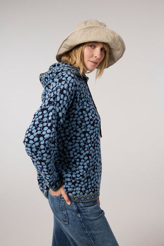 Jacquard hoodie with drop pattern made from pure organic cotton