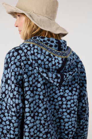 Jacquard hoodie with drop pattern made from pure organic cotton