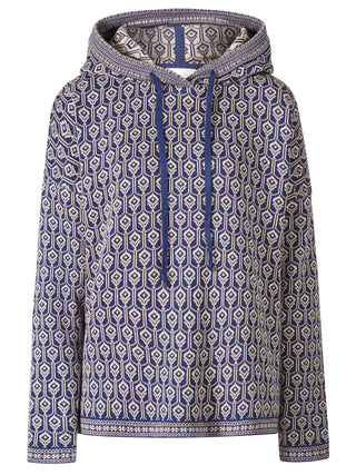 Sweater aus GOTS-zertifizierter Bio-Baumwolle mit Jacquardmuster und Kapuze