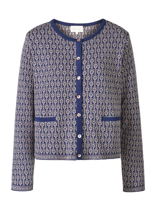 Strickjacke aus GOTS-zertifizierter Bio-Baumwolle mit Jacquardmuster