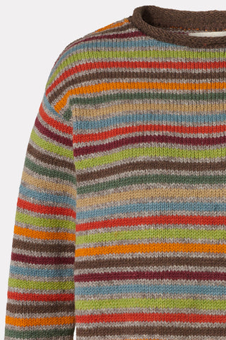 Gestreifter Wollpullover aus reiner Schurwolle – heavy knit