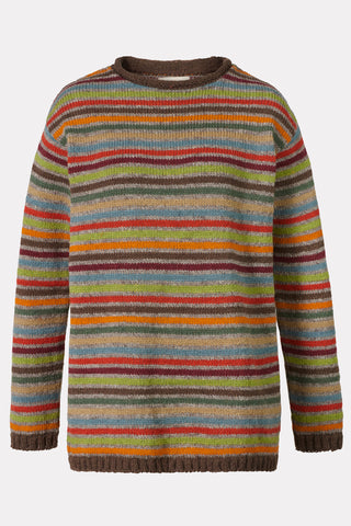 Gestreifter Wollpullover aus reiner Schurwolle – heavy knit
