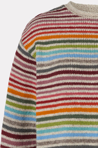 Gestreifter Wollpullover aus reiner Schurwolle – heavy knit