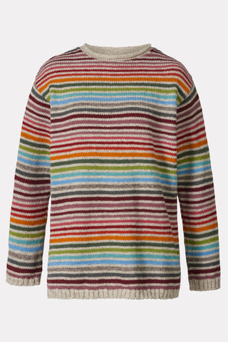 Gestreifter Wollpullover aus reiner Schurwolle – heavy knit