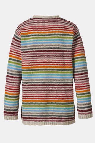 Gestreifter Wollpullover aus reiner Schurwolle – heavy knit
