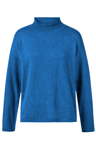 Feinstrick-Pullover mit Stehkragen aus Merino-Kaschmirmix, unifarben