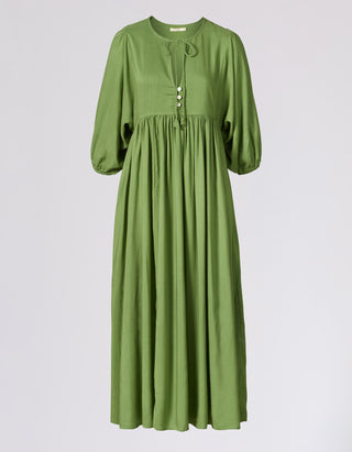 Midi Kleid Daffy in grün aus LENZING™ ECOVERO™ Viskose